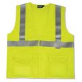 S365 ANSI Class 2 Hi Viz Lime Flame Resistant Knit Tricot Vest (Medium)